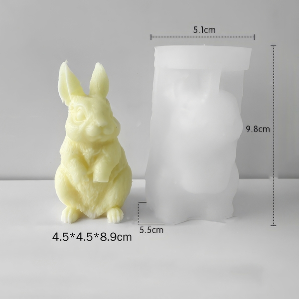 Khuôn silicon Con Thỏ A85 làm bánh rau câu 3D 4D nhấn xôi, fondant, socola, nến hanmade