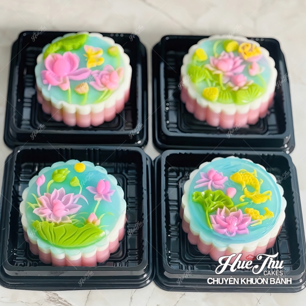 Combo 4 khuôn silicon Hoa Cúc Hoa Sen TT 9101112 A117 làm bánh rau câu 3D 4D nhấn xôi, fondant, socola, nến hanmade