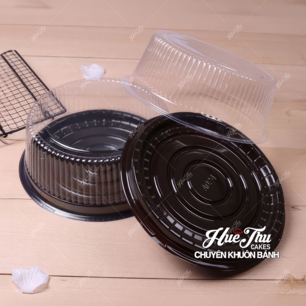 Hộp đựng bánh tròn 20cm đế đen A024 (10 hộp)