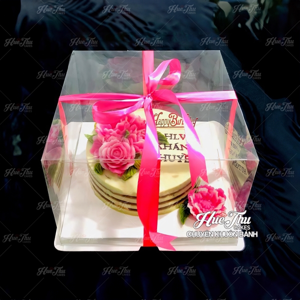 Hộp đựng bánh Mica Vuông trong suốt 11/13/16/22/26/28/30/32/34/36cm (5 hộp, cao 15-45cm, kèm đế) đựng bánh, quà tặng