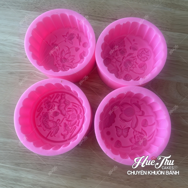 Combo 4 khuôn silicon Hoa Cúc Hoa Sen TT 9101112 A117 làm bánh rau câu 3D 4D nhấn xôi, fondant, socola, nến hanmade