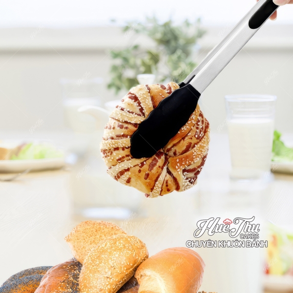 Kẹp Gắp Thực Phẩm 27cm Bằng Thép Không Gỉ và Silicon Chịu Nhiệt Cao