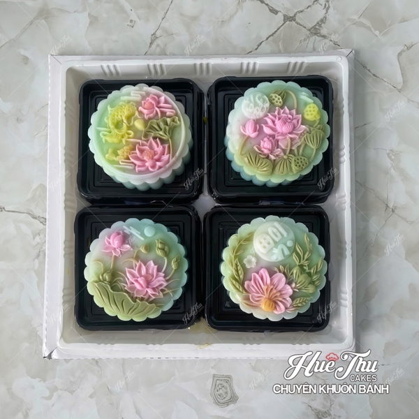 Combo 4 khuôn silicon Hoa Cúc Hoa Sen TT 13141516 A117 làm bánh rau câu 3D 4D nhấn xôi, fondant, socola, nến hanmade