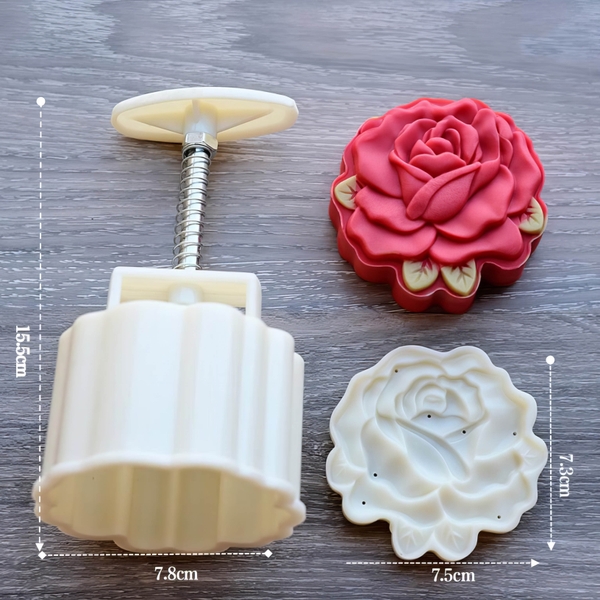 Khuôn lò xo Hoa Hồng LX1 50/75/150g - khuôn làm bánh trung thu, bánh dứa, bánh cốm xu xê, nhấn xôi hoa đậu
