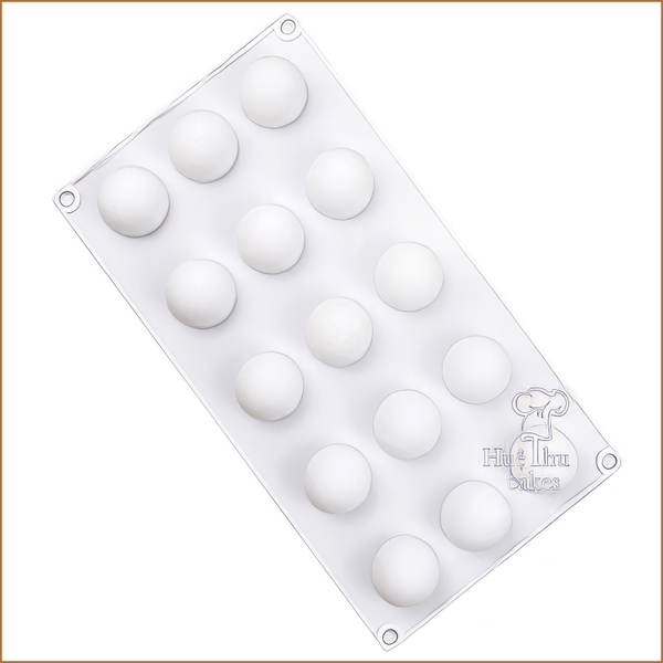 Khuôn silicon Mochi nhỏ, làm thạch tròn (vỉ 15 hình) làm bánh rau câu 3D 4D nhấn xôi, fondant, socola, nến hanmade