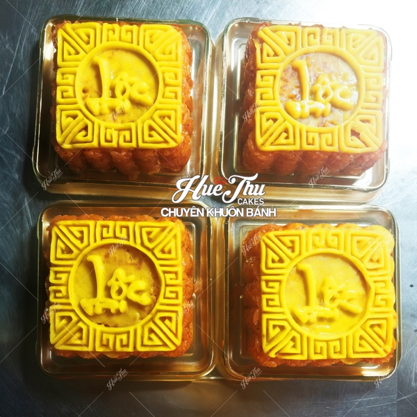Khuôn lò xo Phúc Lộc Thọ Tài 150g (vuông, 4 mặt) - khuôn làm bánh trung thu, bánh dứa, bánh cốm xu xê, nhấn xôi hoa đậu