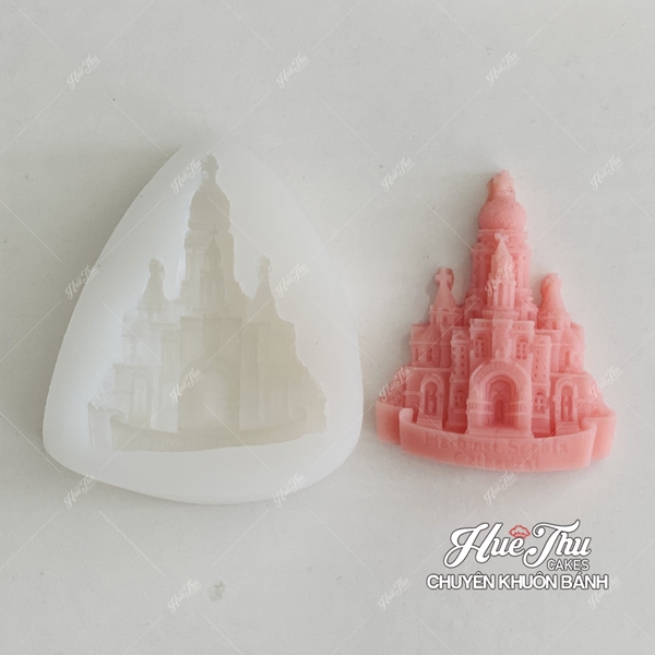 Khuôn silicon Lâu Đài 6cm A127 làm bánh rau câu 3D 4D nhấn xôi, fondant, socola, nến hanmade