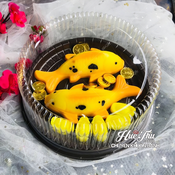 Hộp đựng bánh tròn 20cm đế đen A024 (10 hộp)