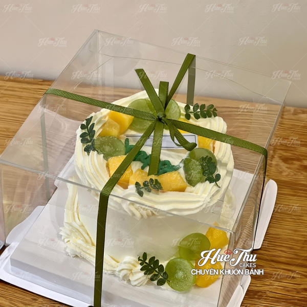 Hộp đựng bánh Mica Vuông trong suốt 11/13/16/22/26/28/30/32/34/36cm (5 hộp, cao 15-45cm, kèm đế) đựng bánh, quà tặng