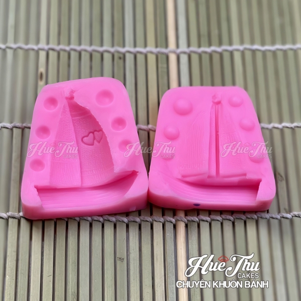 Khuôn silicon Thuyền Buồm 11.5x10cm làm bánh rau câu 3D 4D nhấn xôi, fondant, socola, nến hanmade