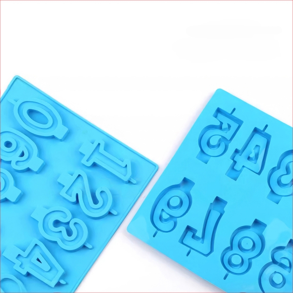 Khuôn silicon Nến Số Sinh Nhật (vỉ 0-9) A104 làm bánh rau câu 3D 4D nhấn xôi, fondant, socola, nến hanmade