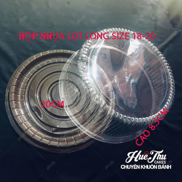 Hộp đựng bánh tròn 20cm đế đen A024 (10 hộp)