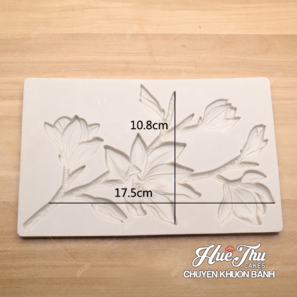 Khuôn silicon Cành Hoa Mộc Lan làm bánh rau câu 3D 4D nhấn xôi, fondant, socola, nến hanmade
