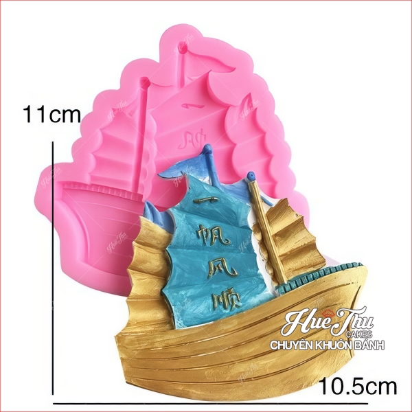 Khuôn silicon Thuyền Buồm 11.5x10cm làm bánh rau câu 3D 4D nhấn xôi, fondant, socola, nến hanmade