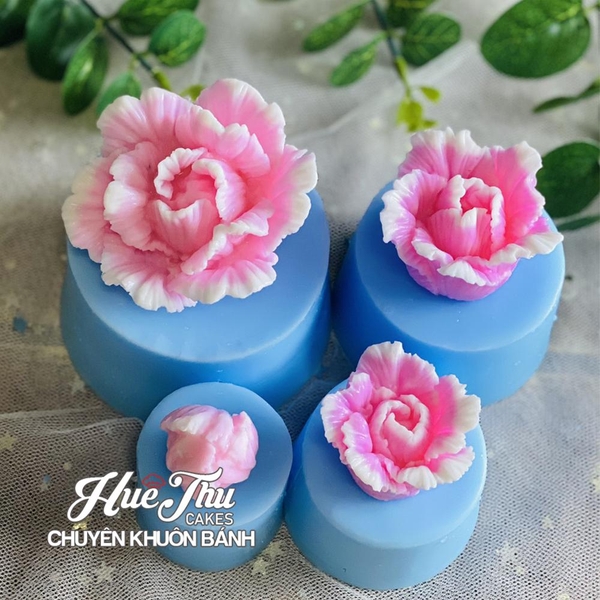 Khuôn silicon hoa Thái (4 bông) 4 - 8cm làm bánh rau câu 3D 4D nhấn xôi, fondant, socola, nến hanmade