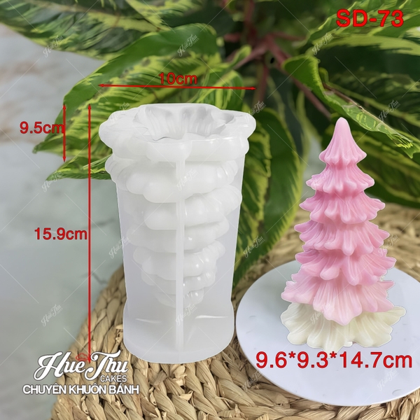 Khuôn silicon Cây Thông Noel (nhiều mẫu) A94 làm bánh rau câu 3D 4D nhấn xôi, fondant, socola, nến hanmade