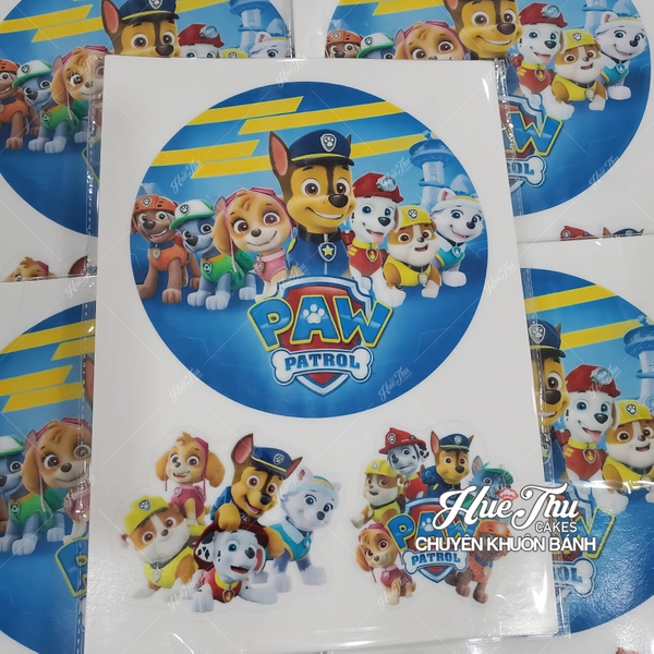 Giấy gạo hoạt hình (xấp 5 tờ in hình Doraemon, Hello Kitty...) ăn được trang trí bánh rau câu, bánh kem, bông lan