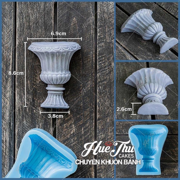 Khuôn silicon Bình Hoa làm bánh rau câu 3D 4D nhấn xôi, fondant, socola, nến hanmade