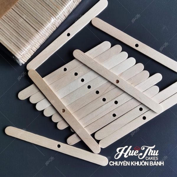 Que gỗ đỡ bấc (10 que) loại có lỗ - nguyên liệu làm nến