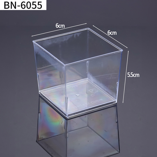 Ly nhựa Vuông HC3 (10 cái) - Hộp nhựa đựng bánh vuông đựng bánh rau câu, bông lan, pudding