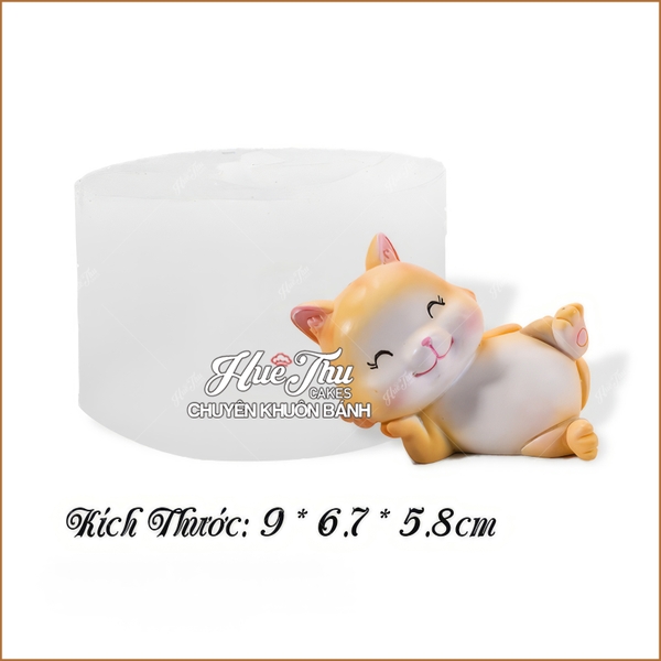 Khuôn silicon Con Mèo Dễ Thương làm bánh rau câu 3D 4D nhấn xôi, fondant, socola, nến hanmade