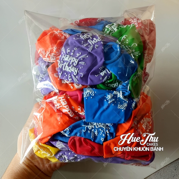 Bóng bay trang trí tiệc đủ màu (50 quả) phụ kiện trang trí sinh nhật, thôi nôi, tiệc cưới