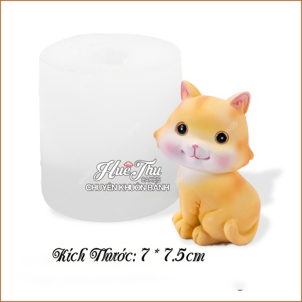 Khuôn silicon Con Mèo Dễ Thương làm bánh rau câu 3D 4D nhấn xôi, fondant, socola, nến hanmade