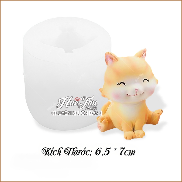 Khuôn silicon Con Mèo Dễ Thương làm bánh rau câu 3D 4D nhấn xôi, fondant, socola, nến hanmade