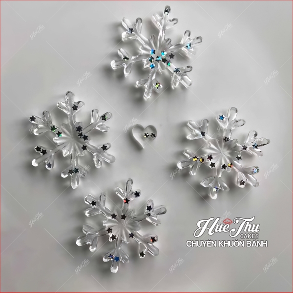 Khuôn silicon Bông Tuyết làm bánh rau câu 3D 4D nhấn xôi, fondant, socola, nến hanmade