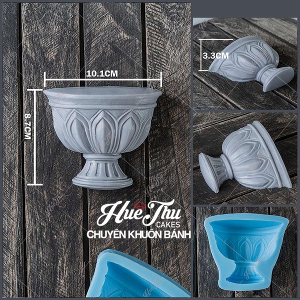 Khuôn silicon Bình Hoa làm bánh rau câu 3D 4D nhấn xôi, fondant, socola, nến hanmade