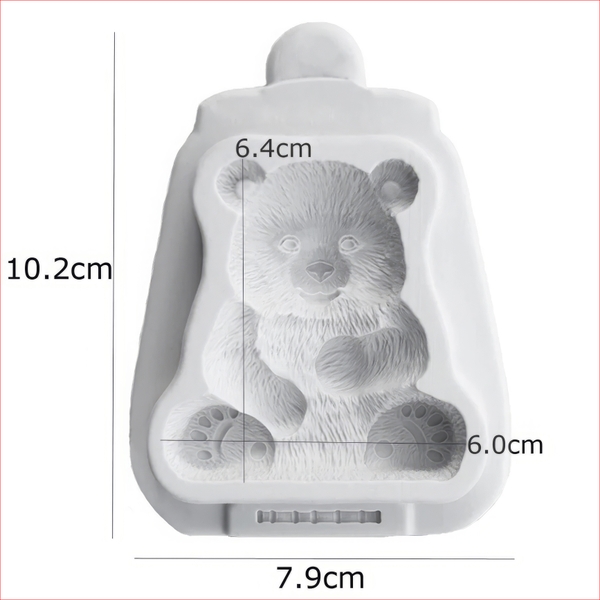 Khuôn silicon Viên Gấu Trúc Cây Tre A62 làm bánh rau câu 3D 4D nhấn xôi, fondant, socola, nến hanmade