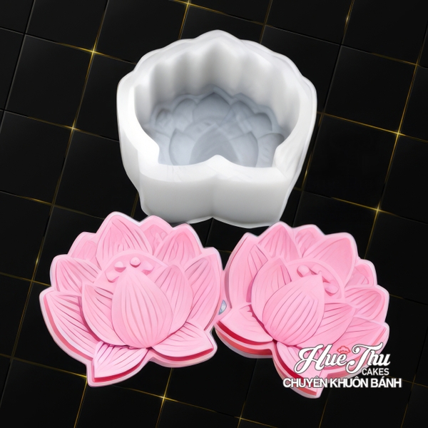 Khuôn silicon Hoa Lá Gương Sen, Lát Cắt Gương Sen làm bánh rau câu 3D 4D nhấn xôi, fondant, socola, nến hanmade