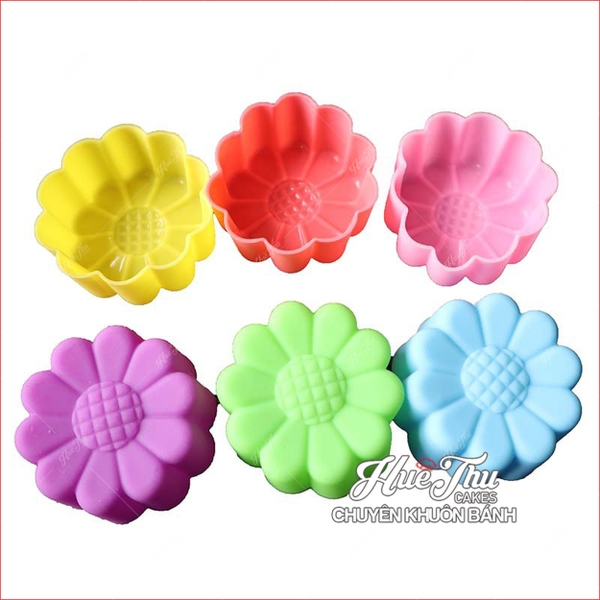 Khuôn silicon Nhiều Loại Hoa 5cm (10 cái) làm bánh rau câu, nhấn xôi, bánh da lợn