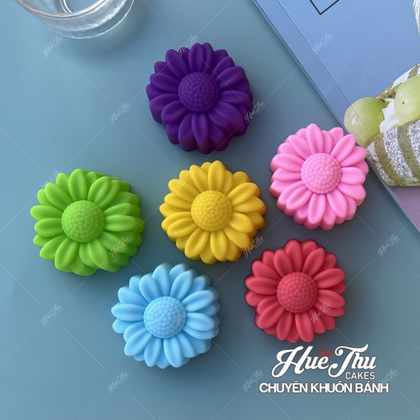 Khuôn silicon Nhiều Loại Hoa 5cm (10 cái) làm bánh rau câu, nhấn xôi, bánh da lợn