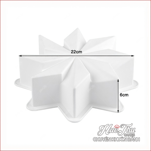 Khuôn silicon Ngôi Sao 8 Cánh 22cm làm bánh rau câu 3D 4D nhấn xôi, fondant, socola, nến hanmade