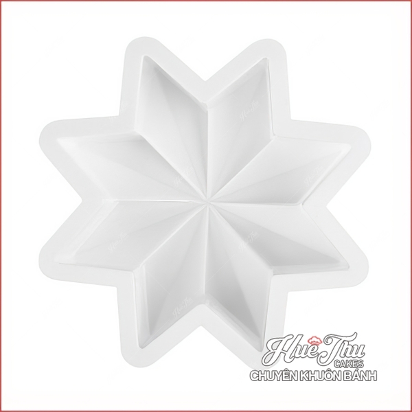 Khuôn silicon Ngôi Sao 8 Cánh 22cm làm bánh rau câu 3D 4D nhấn xôi, fondant, socola, nến hanmade