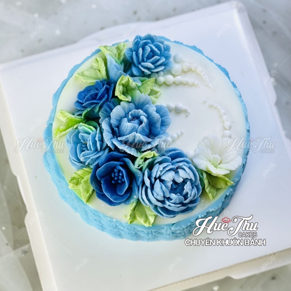 Bộ 4 khuôn silicon Hoa Thái nhụy tròn cánh nhọn (P15, P16, P17, P18) làm bánh rau câu 3D 4D nhấn xôi, fondant, socola, nến hanmade