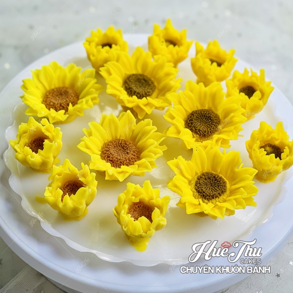 Khuôn silicon Hoa Hướng Dương B21 (1 cặp) làm bánh rau câu 3D 4D nhấn xôi, fondant, socola, nến hanmade