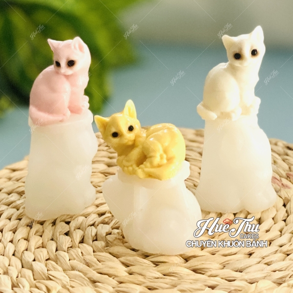 Khuôn silicon Chó Mèo Thú Cưng A148 (nhiều mẫu) làm bánh rau câu 3D 4D nhấn xôi, fondant, socola, nến hanmade