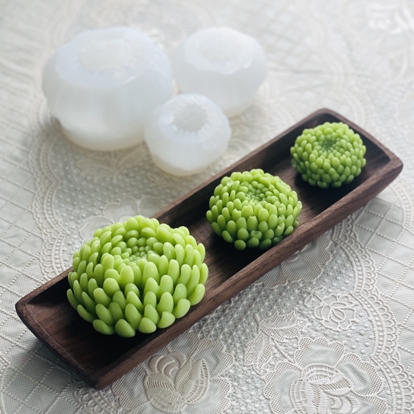Khuôn silicon Sen Đá Hoa Cúc A134 (set 3 khuôn) làm bánh rau câu 3D 4D nhấn xôi, fondant, socola, nến hanmade