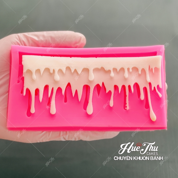 Khuôn silicon Viền Kem Chảy 2 Tầng A165 làm bánh rau câu 3D 4D nhấn xôi, fondant, socola, nến hanmade