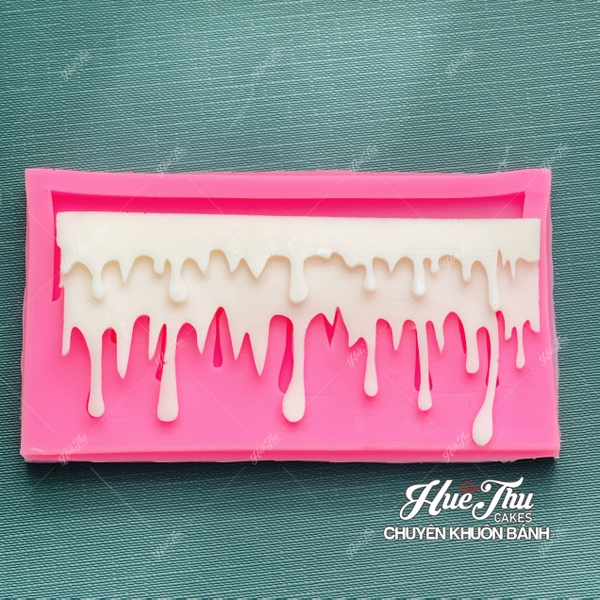 Khuôn silicon Viền Kem Chảy 2 Tầng A165 làm bánh rau câu 3D 4D nhấn xôi, fondant, socola, nến hanmade