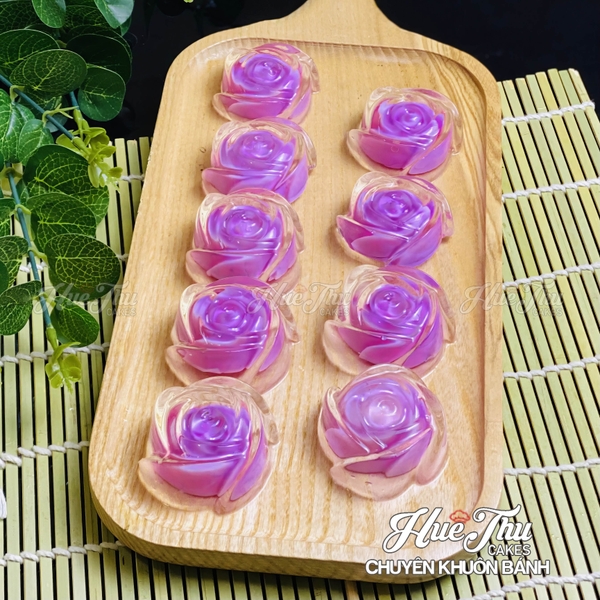 Combo khuôn silicon 5 Hoa Sen 5cm, 5 Hoa Cúc 5cm, 10 Hoa Hồng 3/5cm làm bánh rau câu, bánh da lợn