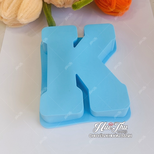 Khuôn silicon Chữ Cái / Số / Ký Tự từ A-Z 0-9 kích thước 12cm làm bánh rau câu 3D 4D nhấn xôi, fondant, socola