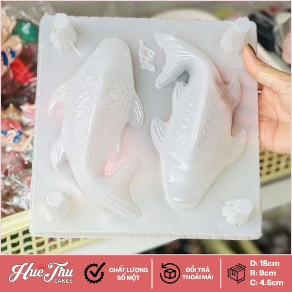 Khuôn Cá Chép / Cá Kol bằng nhựa (nhiều size) dùng đổ rau câu, nhấn xôi