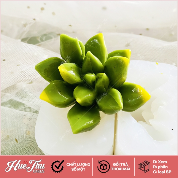 Khuôn silicon Sen Đá (13 cánh) 8x5cm làm bánh rau câu 3D 4D nhấn xôi, fondant, socola, nến hanmade