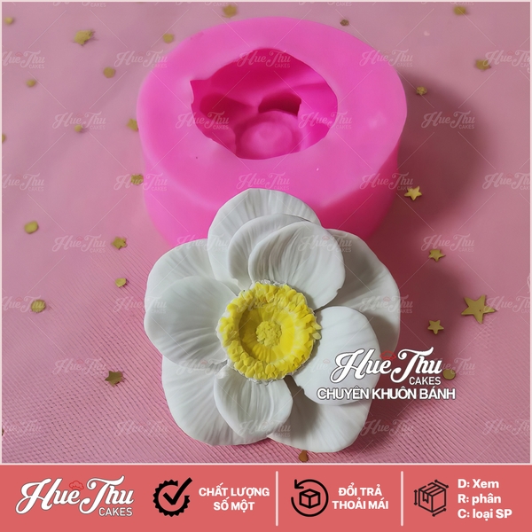 Khuôn silicon Hoa Trà làm bánh rau câu 3D 4D nhấn xôi, fondant, socola, nến hanmade