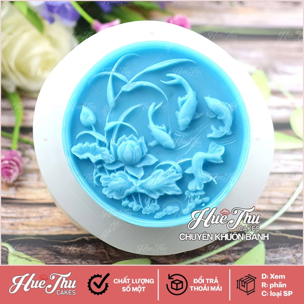 Khuôn silicon Hồ Cá Kol làm bánh rau câu 3D 4D nhấn xôi, fondant, socola, nến hanmade