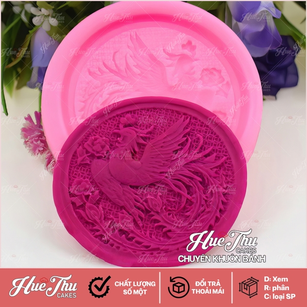 Khuôn silicon Chim Phượng Hoàng làm bánh rau câu 3D 4D nhấn xôi, fondant, socola, nến hanmade