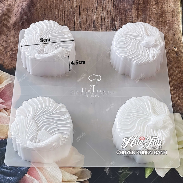 Khuôn rau câu, nhấn xôi Cá Chép Hóa Rồng (vỉ 4 khuôn) làm bánh rau câu, ép xôi